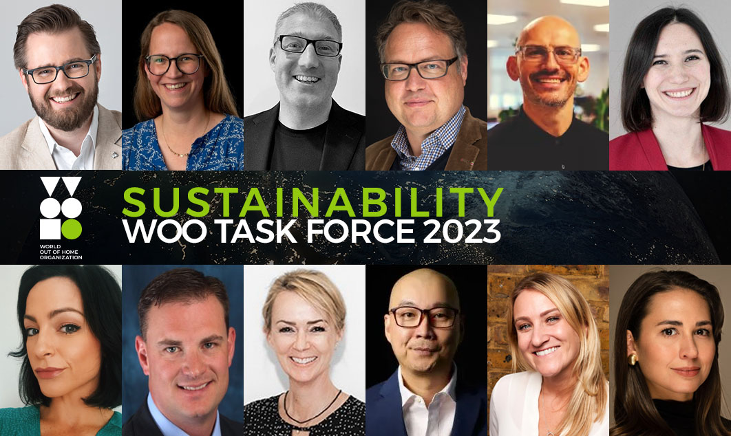 WOO's new Sustainability Task Force comprises 12 expert OOH professionals from all sectors of the global industry.